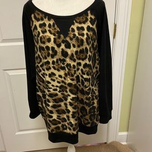 Ruby Rd animal print long sleeve shirt